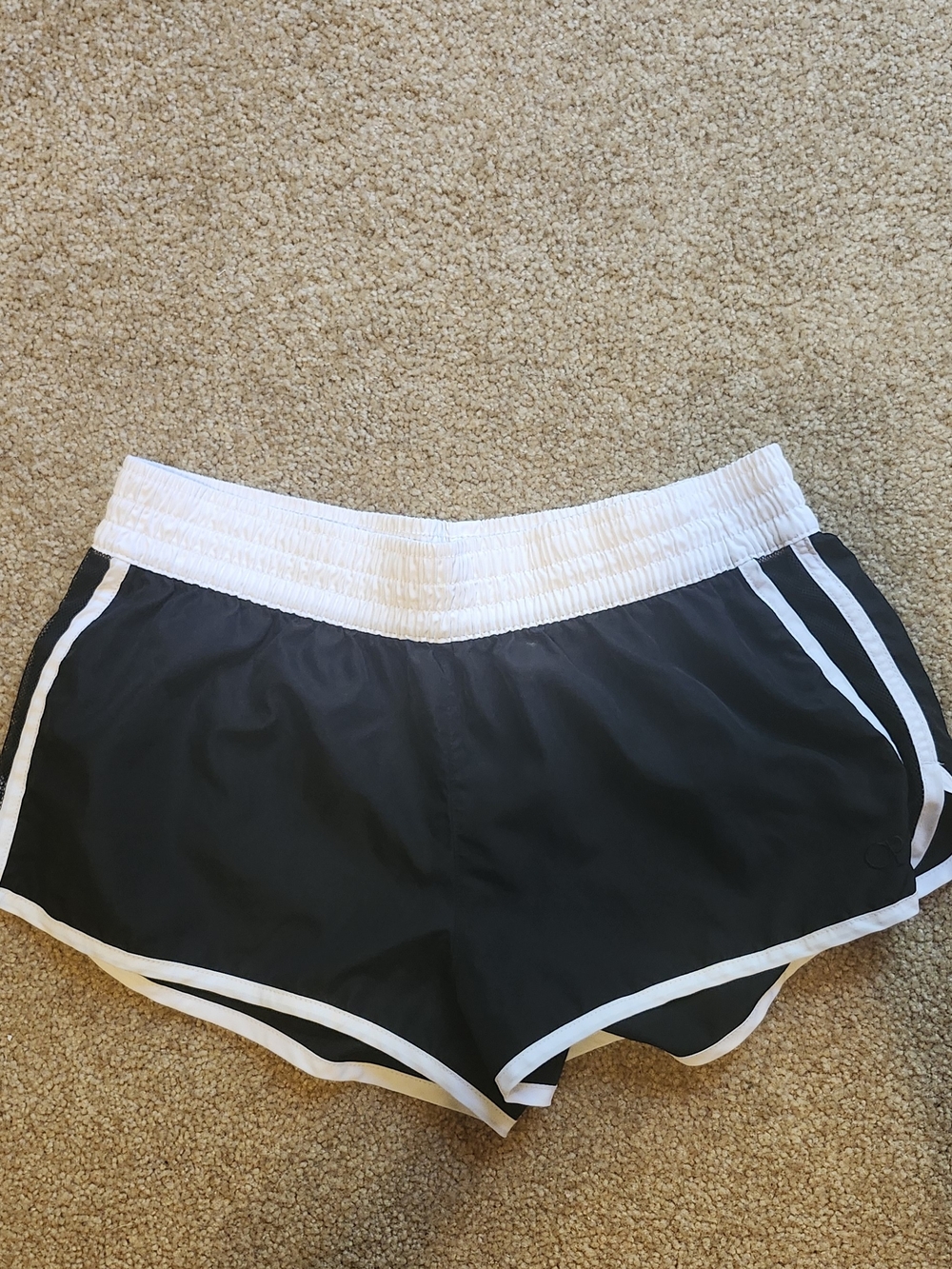OP Black Athletic Shorts with White Waistband and Trim